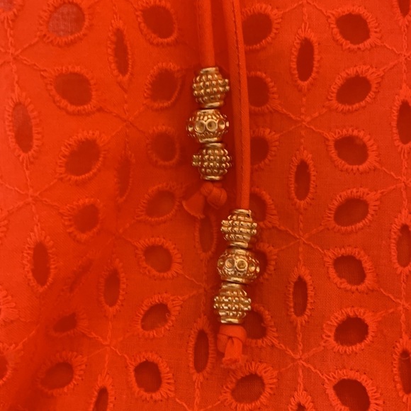 NWT Peter Som for Design Nation Eyelet Lace Cotton Orange 3/4 Sleeve Top: Size M - Picture 7 of 10